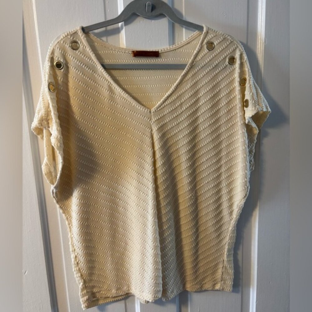 Belldini Button-Accent Blouse